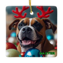 Navidades Boxer Dog Personalizado