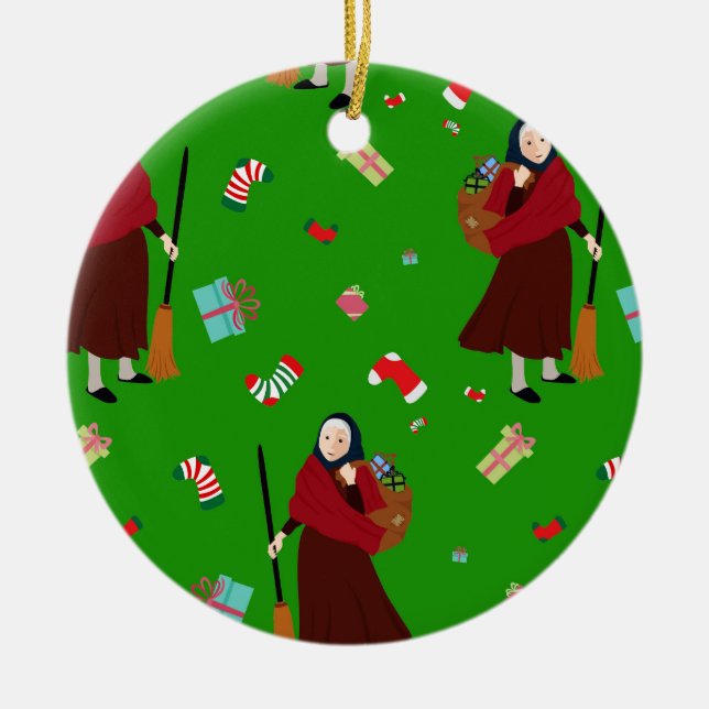 Adorno De Cerámica navidades bruja Befana (Frente)