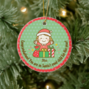 Adorno De Cerámica Navidades Buena Lista De Niños Regalos De Santa Cl