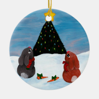 Adorno De Cerámica Navidades Bunnies