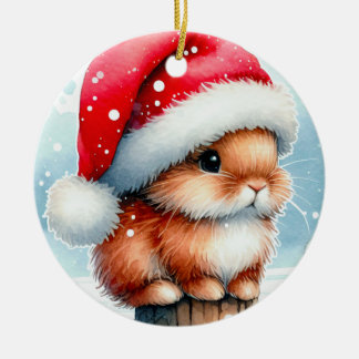 Adorno De Cerámica Navidades Bunny