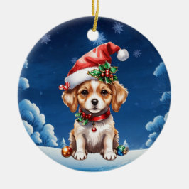 Adorno De Cerámica Navidades cachorritos
