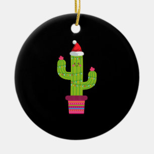 Adorno De Cerámica Navidades Cactus