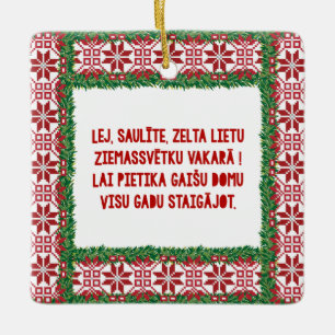 Adorno De Cerámica Navidades Canción Folk III Latviesu Tautasdziesma