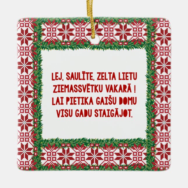 Adorno De Cerámica Navidades Canción Folk III Latviesu Tautasdziesma (Anverso)