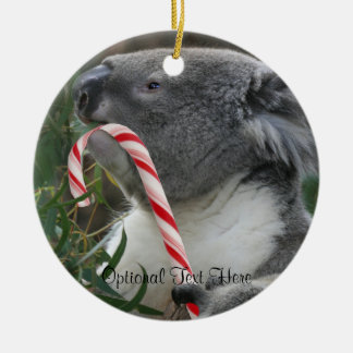 Adorno De Cerámica Navidades Candy Cane Koala