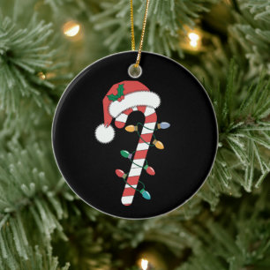 Adorno De Cerámica Navidades Candy Cane Santa Xmas Niños