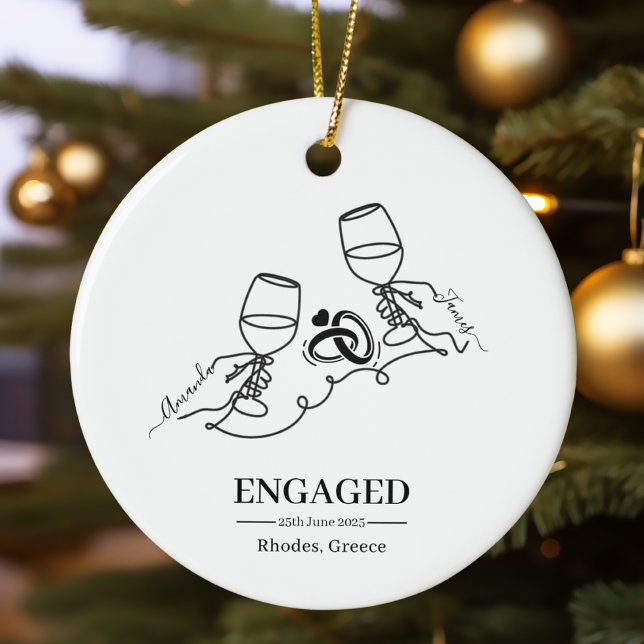 Adorno De Cerámica Navidades caprichosos de compromiso personalizado (Subido por el creador)