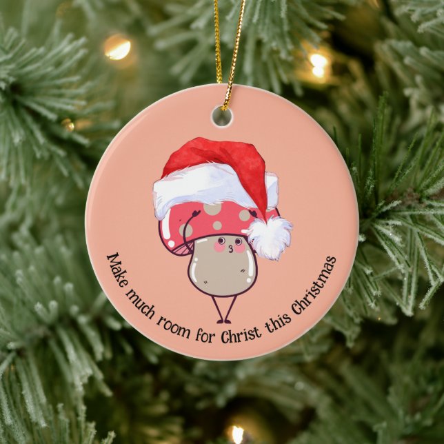 Adorno De Cerámica Navidades caprichosos Santa Mushroom (Árbol)