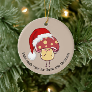 Adorno De Cerámica Navidades caprichosos Santa Mushroom