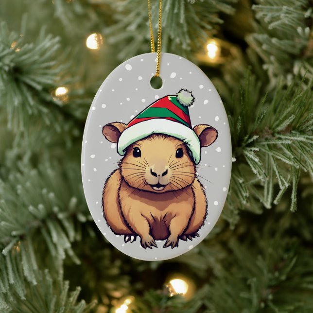 Adorno De Cerámica Navidades Capybara (Árbol)