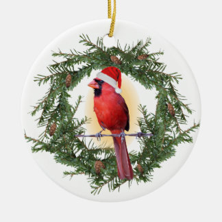 Adorno De Cerámica Navidades Cardinal