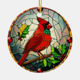 Adorno De Cerámica Navidades Cardinal Bird