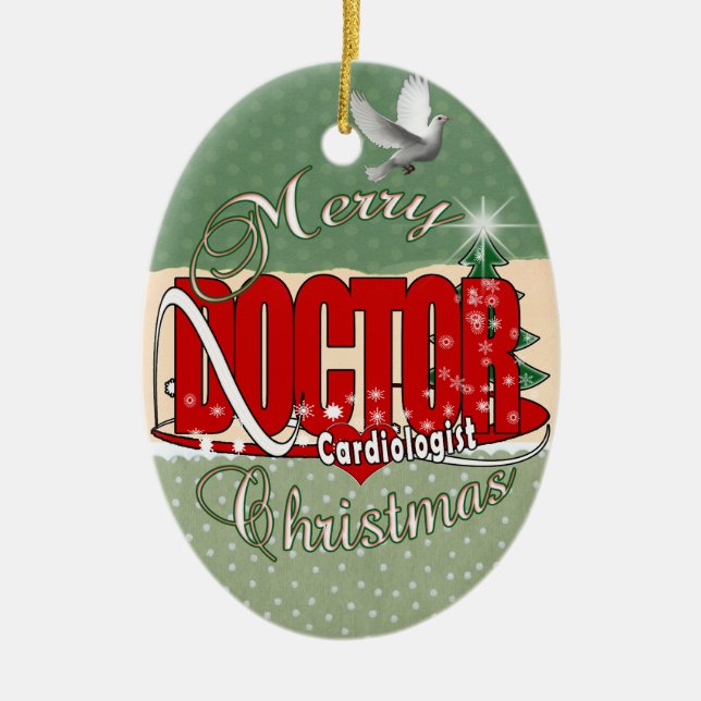 ADORNO DE CERÁMICA NAVIDADES CARDIOLOGISTA MÉDICA (Frente)