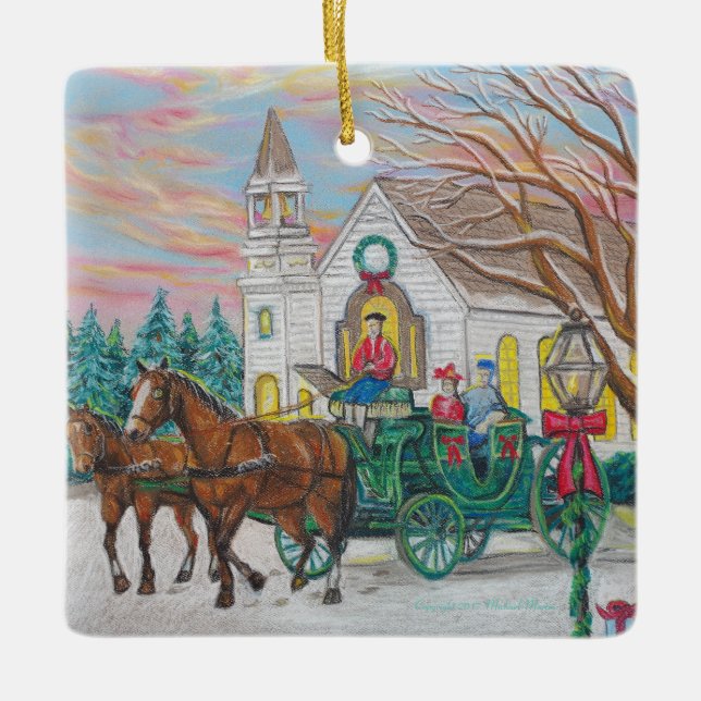 Adorno De Cerámica Navidades Carriage Ornament (Anverso)