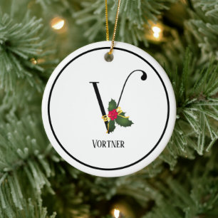 Adorno De Cerámica Navidades Carta monográfica V personalizada