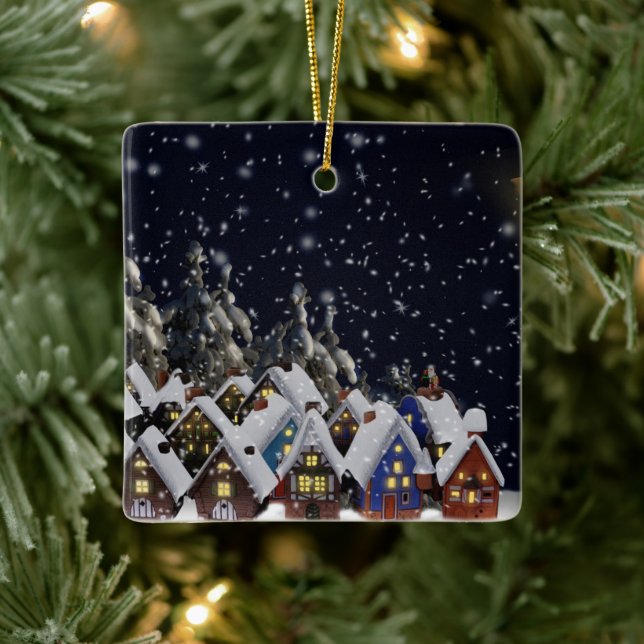 Adorno De Cerámica Navidades Casas de Aldeas (Árbol)