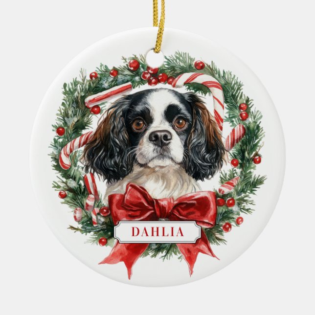 Adorno De Cerámica Navidades Cavalier King Charles Spaniel Ornament (Frente)