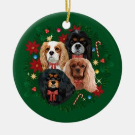 Adorno De Cerámica Navidades Cavalier King Spaniel Ornaments