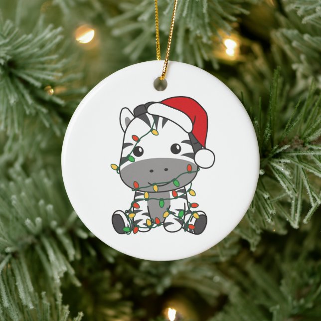 Adorno De Cerámica Navidades cebra Animales de invierno Holiday Zebra (Árbol)