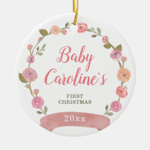 Adorno De Cerámica Navidades Chicas personalizados de la guirnalda ro