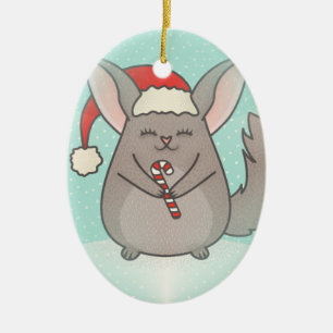 Adorno De Cerámica navidades chinchillas