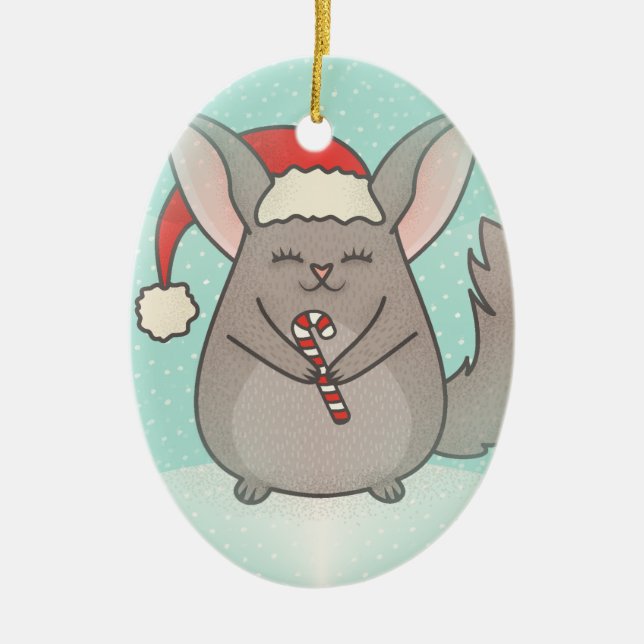 Adorno De Cerámica navidades chinchillas (Frente)