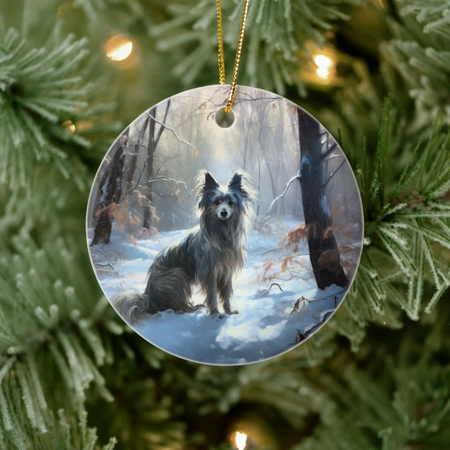 Adorno De Cerámica Navidades chinos abandonados dejaron que nieve (Árbol)