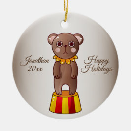 Adorno De Cerámica Navidades Circus Bear