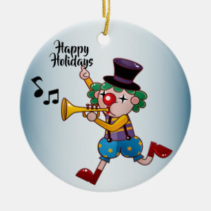 Adorno De Cerámica Navidades Circus Clown Music