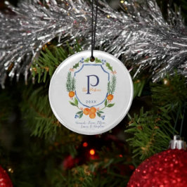 Adorno De Cerámica Navidades Citrus Botanical Floral | Foto de vacaci