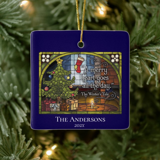 Adorno De Cerámica Navidades clásicos citan a Keepsake (Árbol)