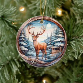 Adorno De Cerámica navidades CLÁSICOS DE 3D VINTAGE DEER