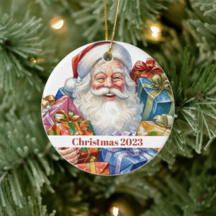 Adorno De Cerámica Navidades Clásicos de Jolly Santa Claus
