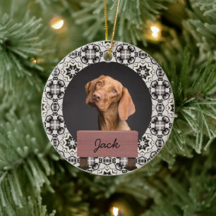 Adorno De Cerámica navidades clásicos Personalizado de vacaciones Dog