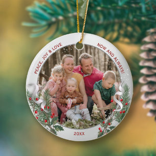 Adorno De Cerámica Navidades clásicos planean fotografía de la famili