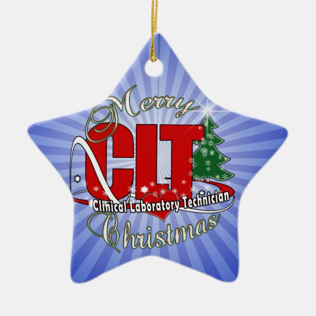 Adorno De Cerámica NAVIDADES CLT Técnico de Laboratorio Clínico (Frente)