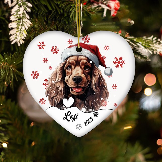 Adorno De Cerámica Navidades Cocker Spaniel Dog Personalizado (Subido por el creador)