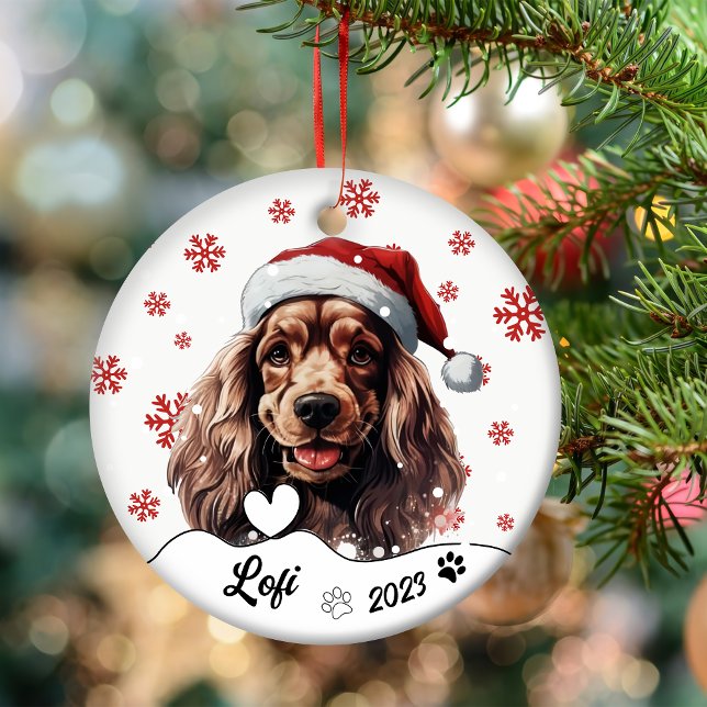 Adorno De Cerámica Navidades Cocker Spaniel Dog Personalizado (Subido por el creador)