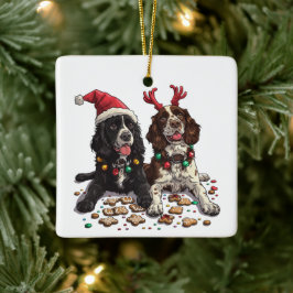 Adorno De Cerámica Navidades Cocker Spaniel Dogs