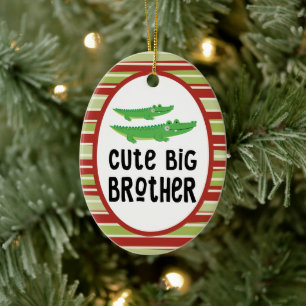 Adorno De Cerámica Navidades cocodrilos lindos hermanos mayores