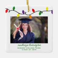 Adorno De Cerámica Navidades coloridos iluminan la foto de graduación