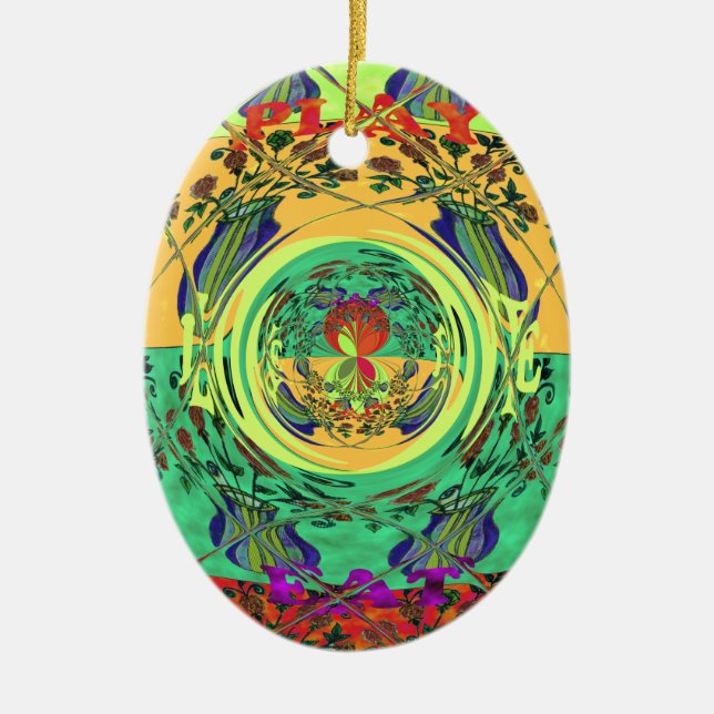 Adorno De Cerámica Navidades comen el juego de amor Hakuna Matata Col (Frente)