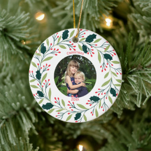 Adorno De Cerámica Navidades cómodos Wreath Photo