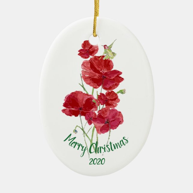 Adorno De Cerámica Navidades con citas personalizados Hummingbird Pop (Frente)