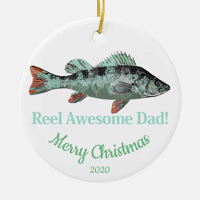 Adorno De Cerámica Navidades con citas personalizados Reel Awesome Da (Frente)