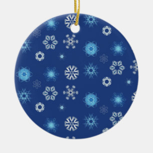 Adorno De Cerámica Navidades con copos de nieve