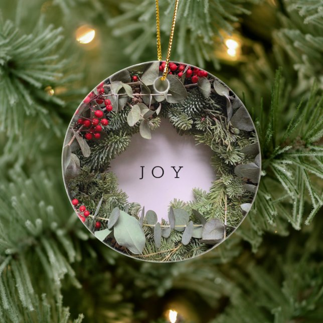 Adorno De Cerámica Navidades con eucalipto y bayas (Árbol)