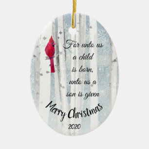 Adorno De Cerámica Navidades con fecha de personalizado Isaiah 9:6 Na