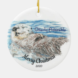 Adorno De Cerámica Navidades con fecha de personalizado Obtter abiert
